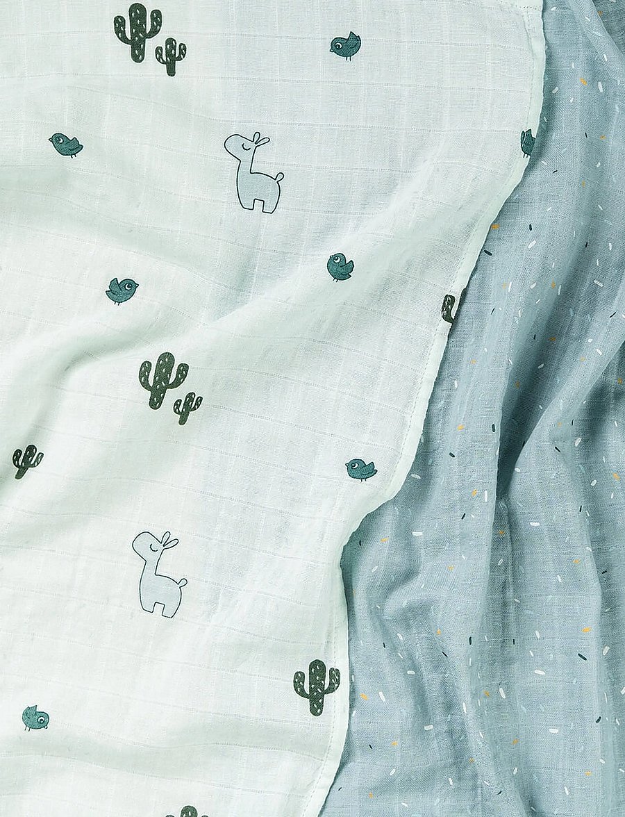 Done by Deer - Burp cloth 2-pack Lalee Blue - mulltücher - blue - 2