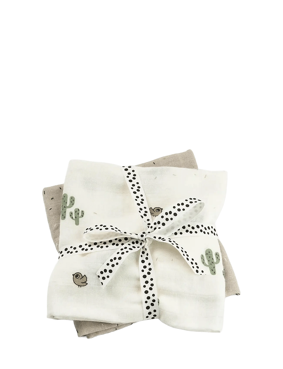 Done by Deer - Burp cloth 2-pack Lalee Sand - mulltücher - sand - 0