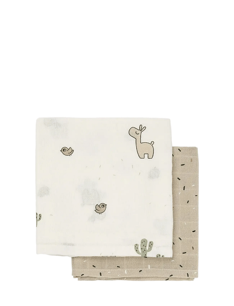 Done by Deer - Burp cloth 2-pack Lalee Sand - muslin cloths - sand - 1