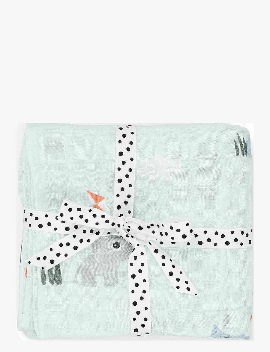 Done by Deer - Burp cloth 2-pack Playground Blue - mulltücher - blue - 0