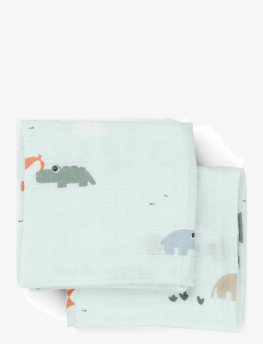 Done by Deer - Burp cloth 2-pack Playground Blue - mulltücher - blue - 1