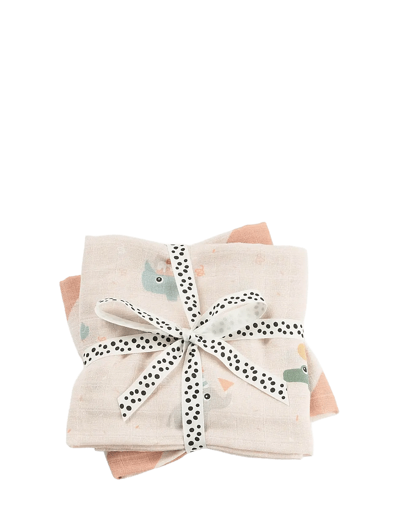 Done by Deer - Burp cloth 2-pack Celebration Powder - muslindukar - powder - 0