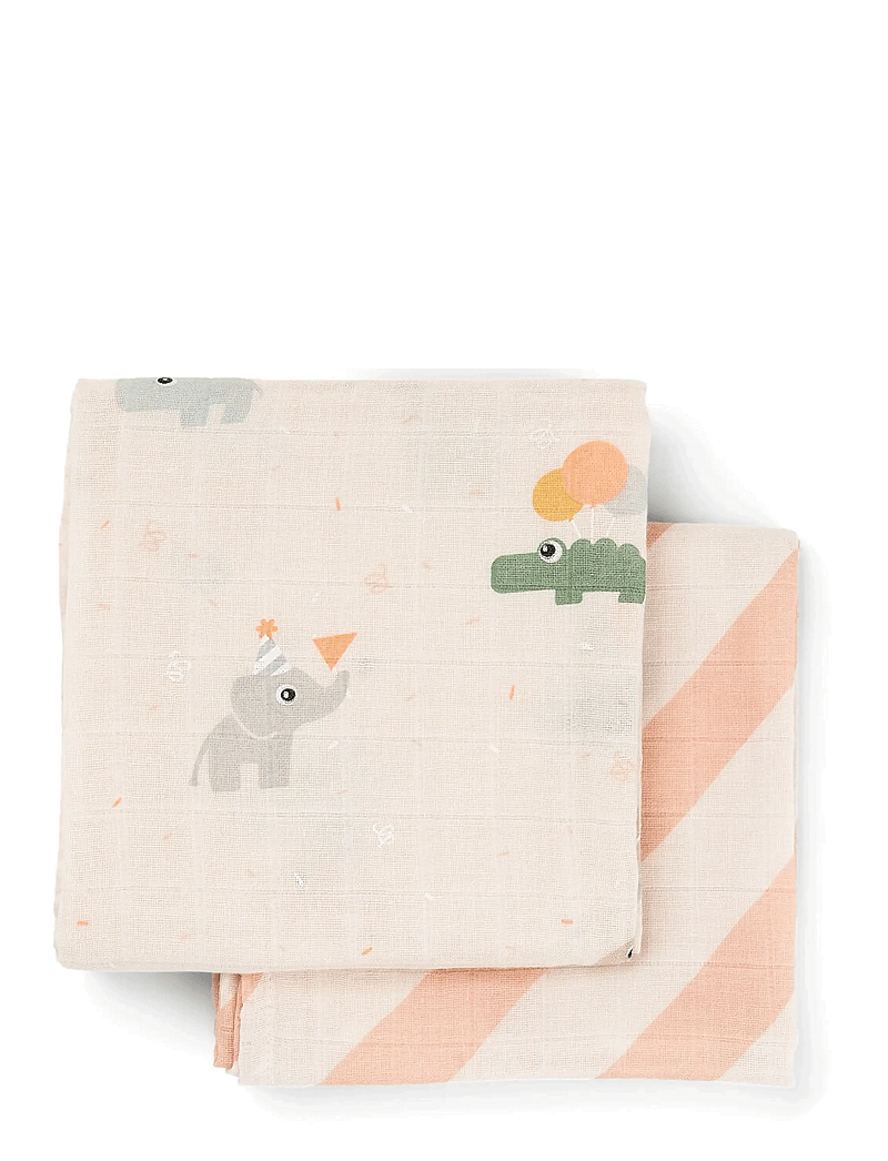 Done by Deer - Burp cloth 2-pack Celebration Powder - muslindukar - powder - 1