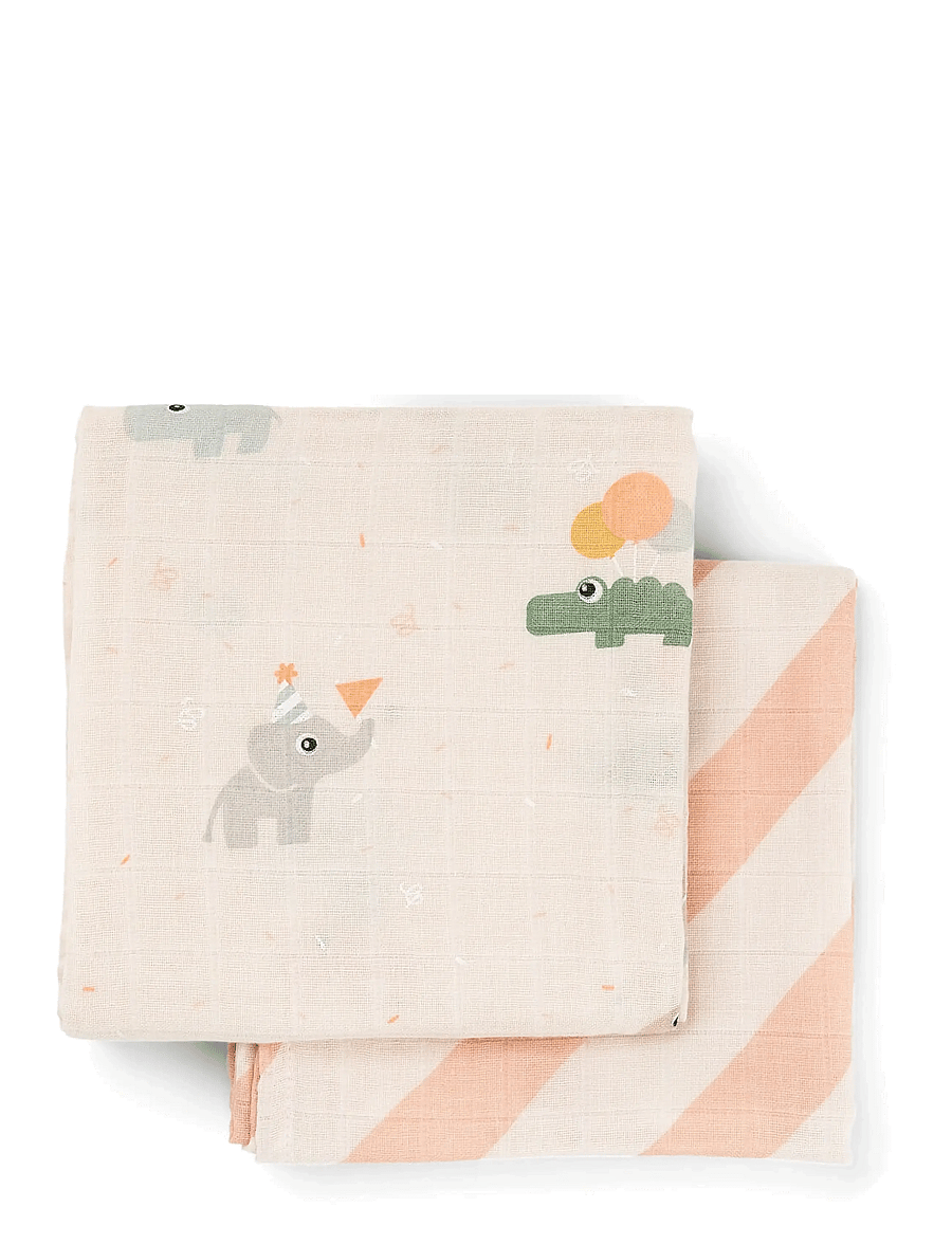 Done by Deer - Burp cloth 2-pack Celebration Powder - mulltücher - powder - 1