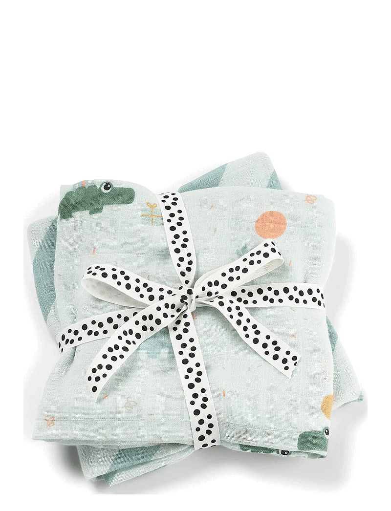 Done by Deer - Burp cloth 2-pack Celebration Blue - muslindukar - blue - 0