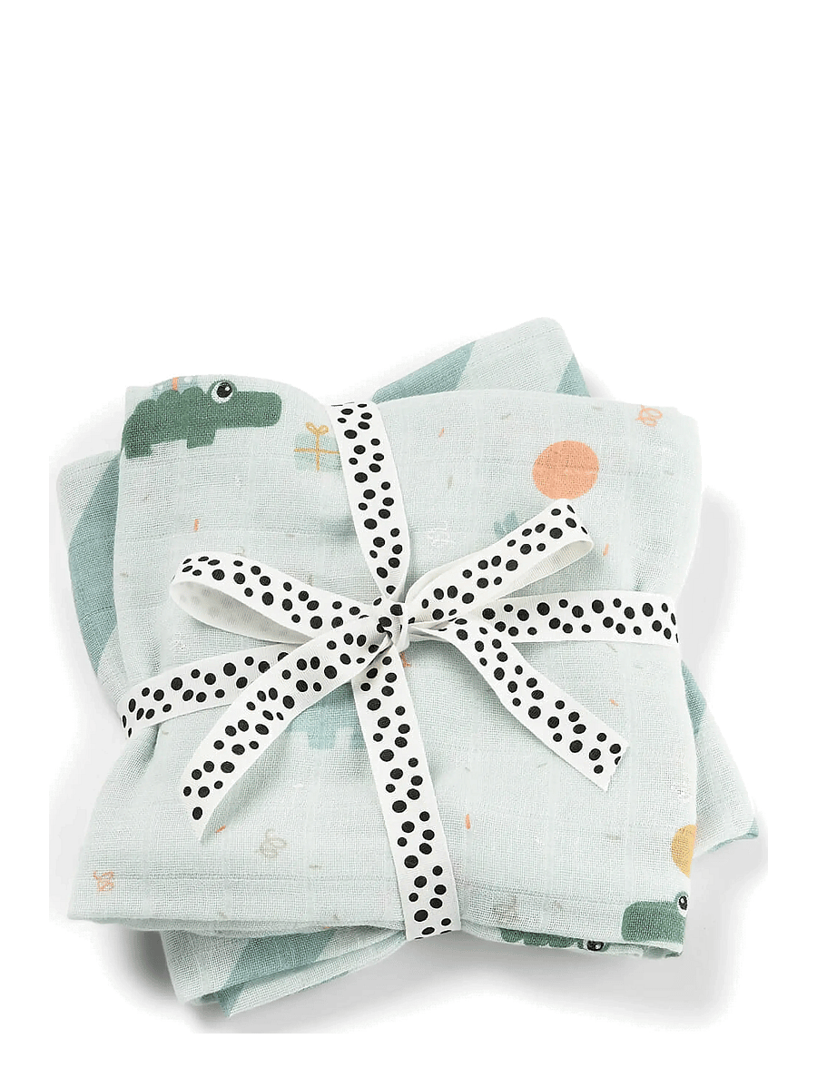 Done by Deer - Burp cloth 2-pack Celebration Blue - mulltücher - blue - 0