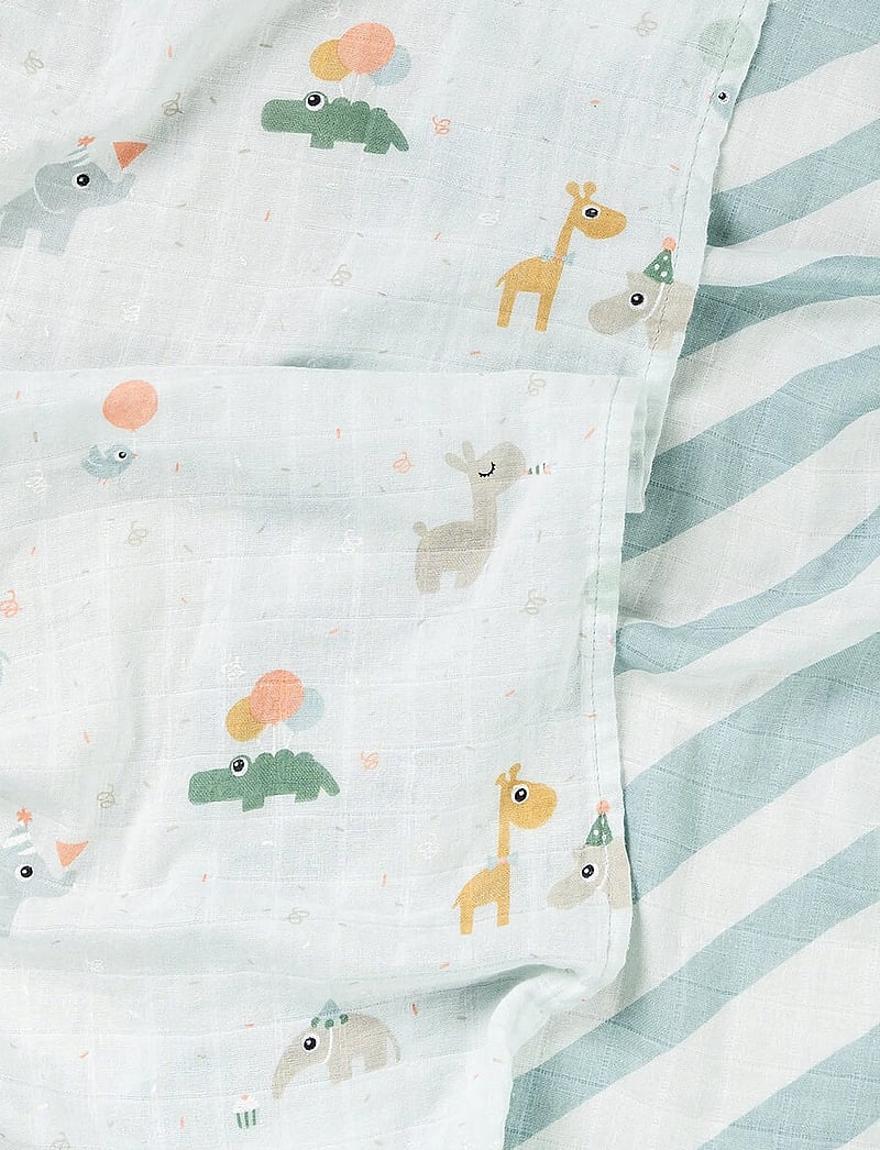 Done by Deer - Burp cloth 2-pack Celebration Blue - muslindukar - blue - 2