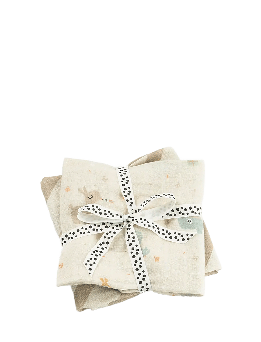 Done by Deer - Burp cloth 2-pack Celebration Sand - mulltücher - sand - 1