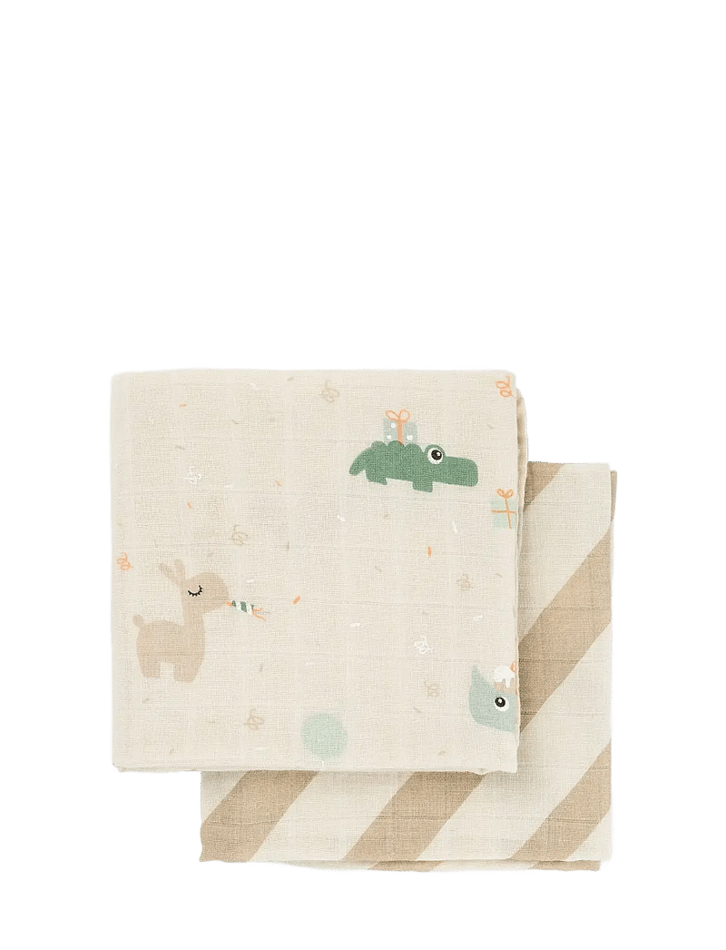 Done by Deer - Burp cloth 2-pack Celebration Sand - mulltücher - sand - 2