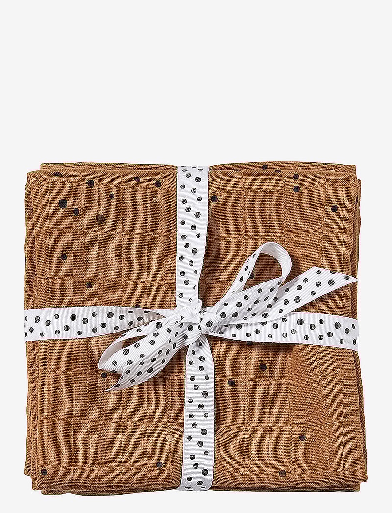Done by Deer - Swaddle 2-pack Dreamy dots Mustard - mulldecken - mustard - 0