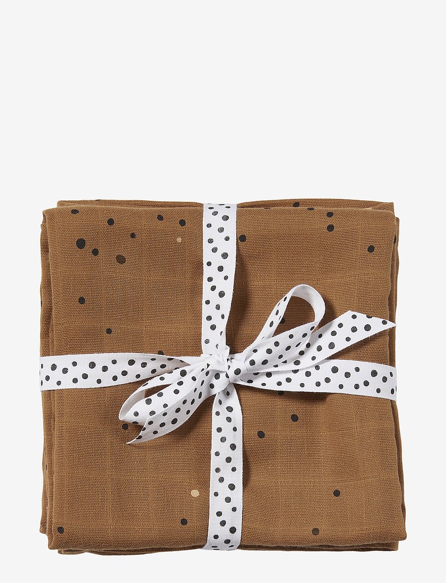 Done by Deer - Swaddle 2-pack Dreamy dots Mustard - najniższe ceny - mustard - 0