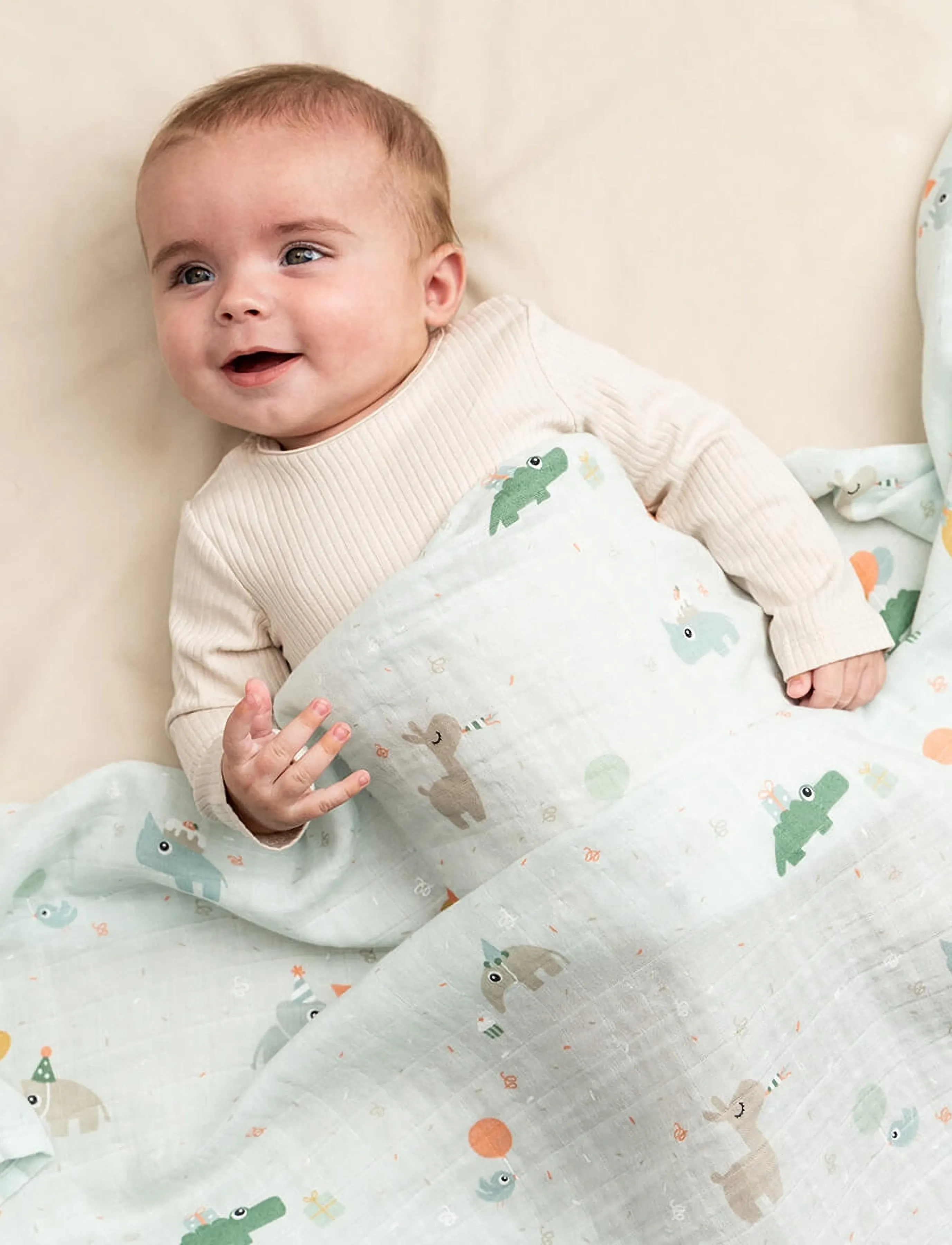 Done by Deer - Swaddle Celebration Blue - muslin blankets - blue - 2