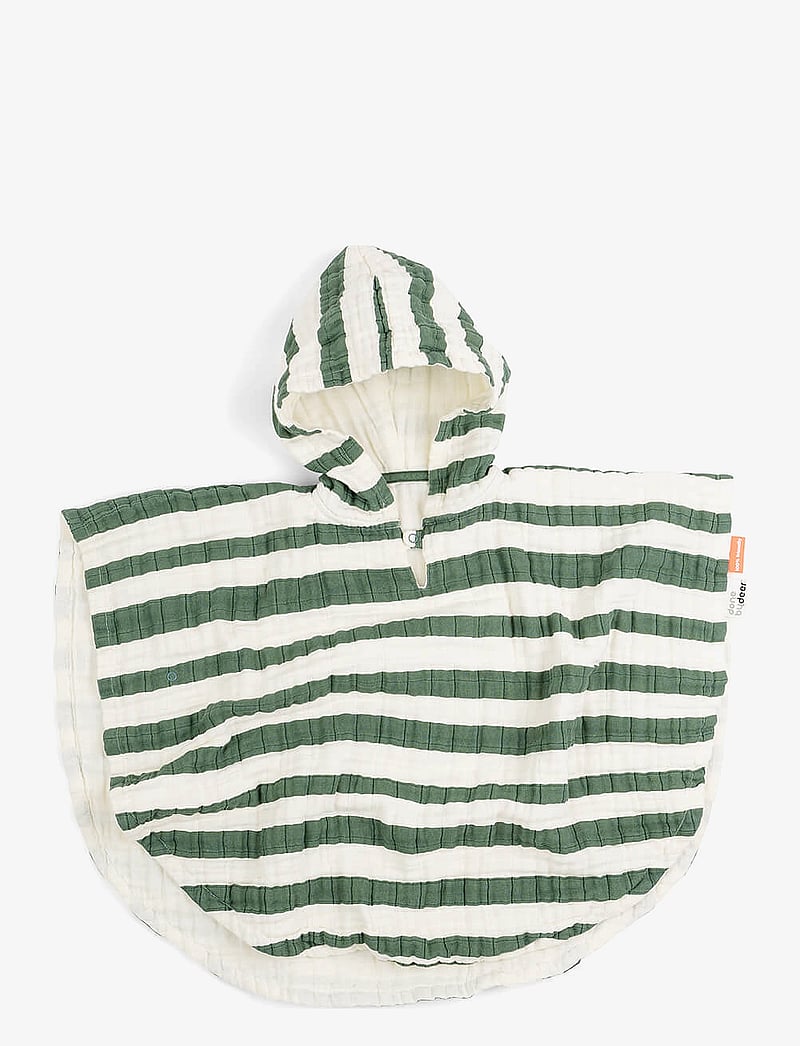 Done by Deer - Bath poncho GOTS Stripes Green - bademäntel - green - 0