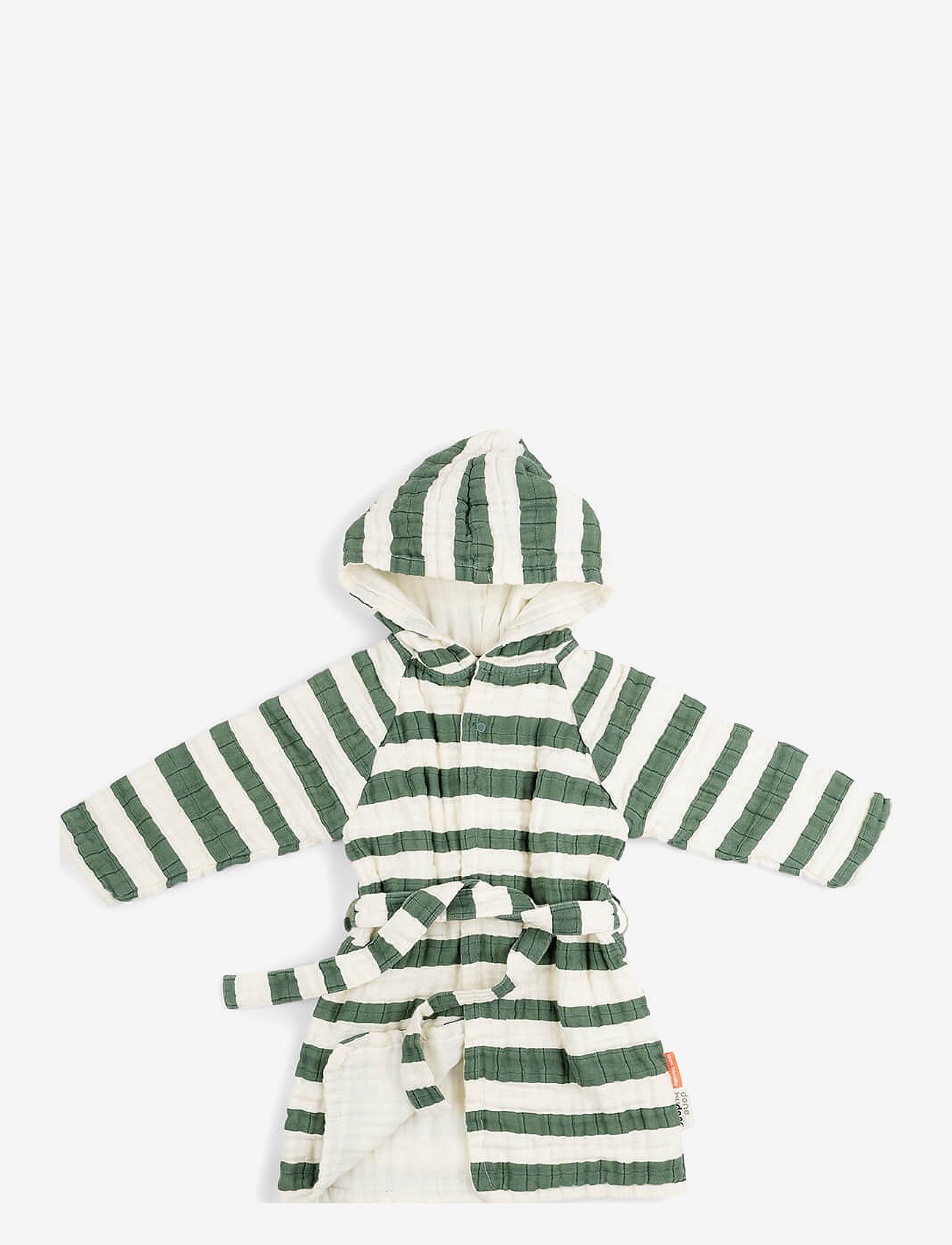 Done by Deer - Bathrobe GOTS Stripes Green 1-2Y - baðsloppar - green - 0