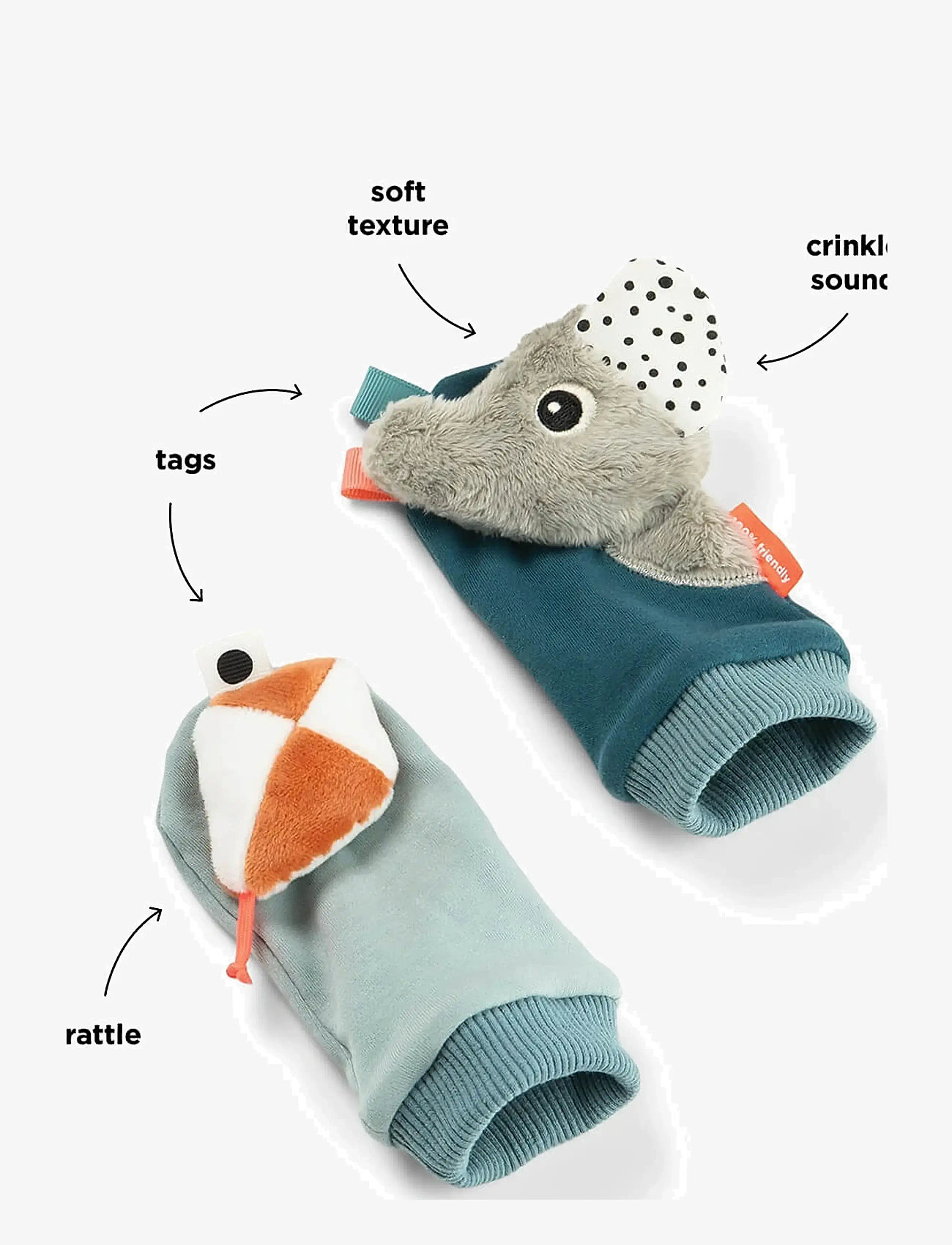 Done by Deer - Rattle socks Playground Blue - babysokker - blue - 3