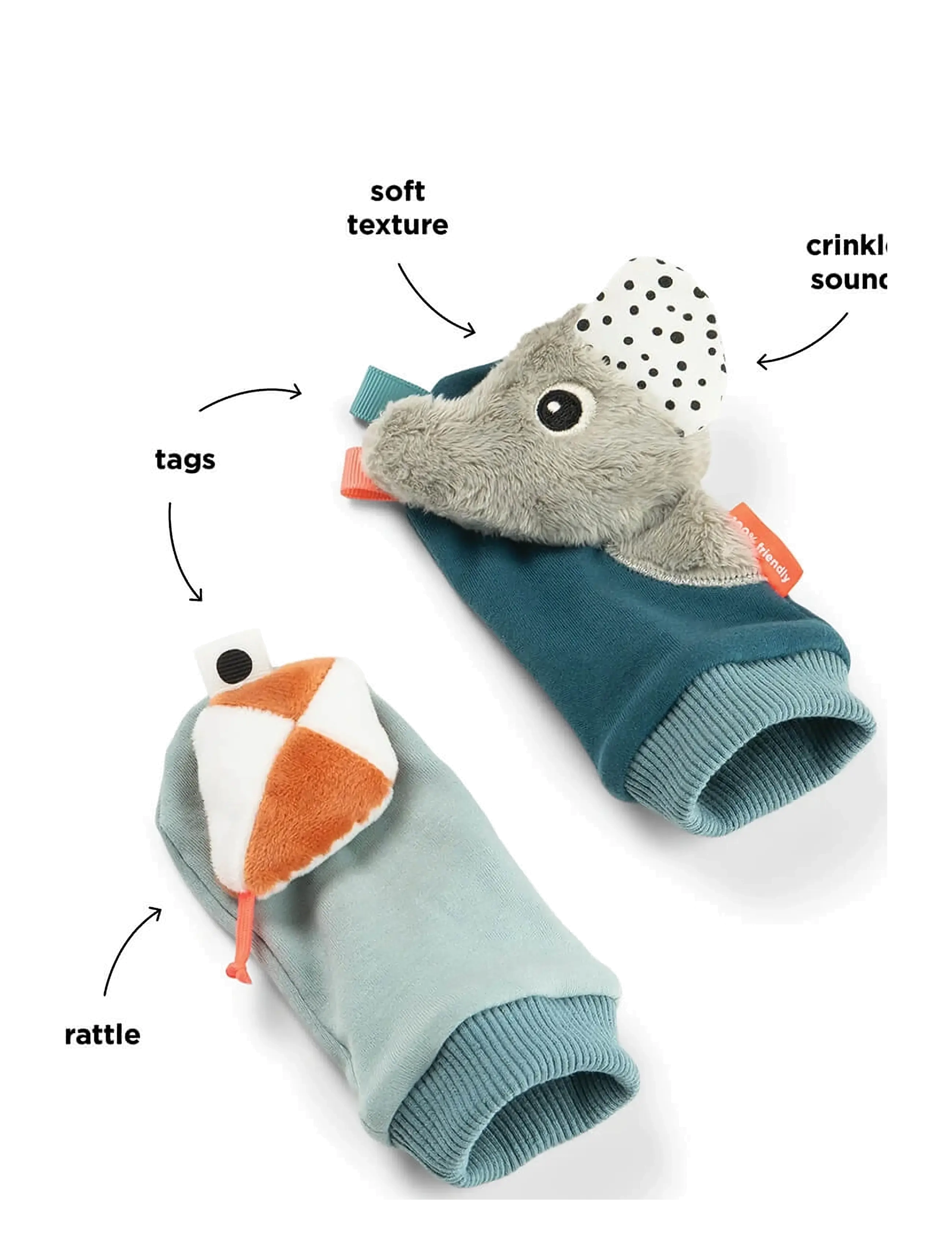 Done by Deer - Rattle socks Playground Blue - baby socks - blue - 3