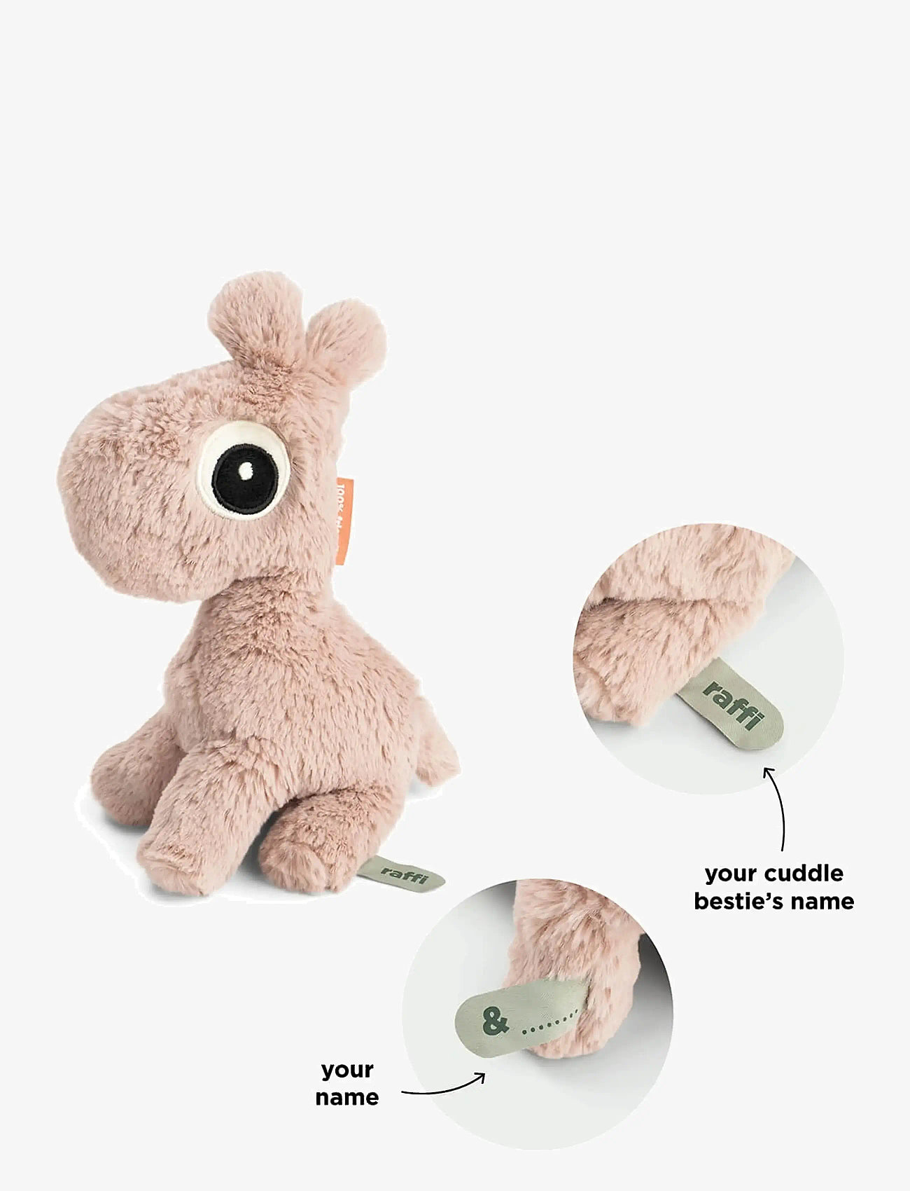 Done by Deer - Cuddle bestie Raffi Powder 26 cm - stuffed animals - powder - 2