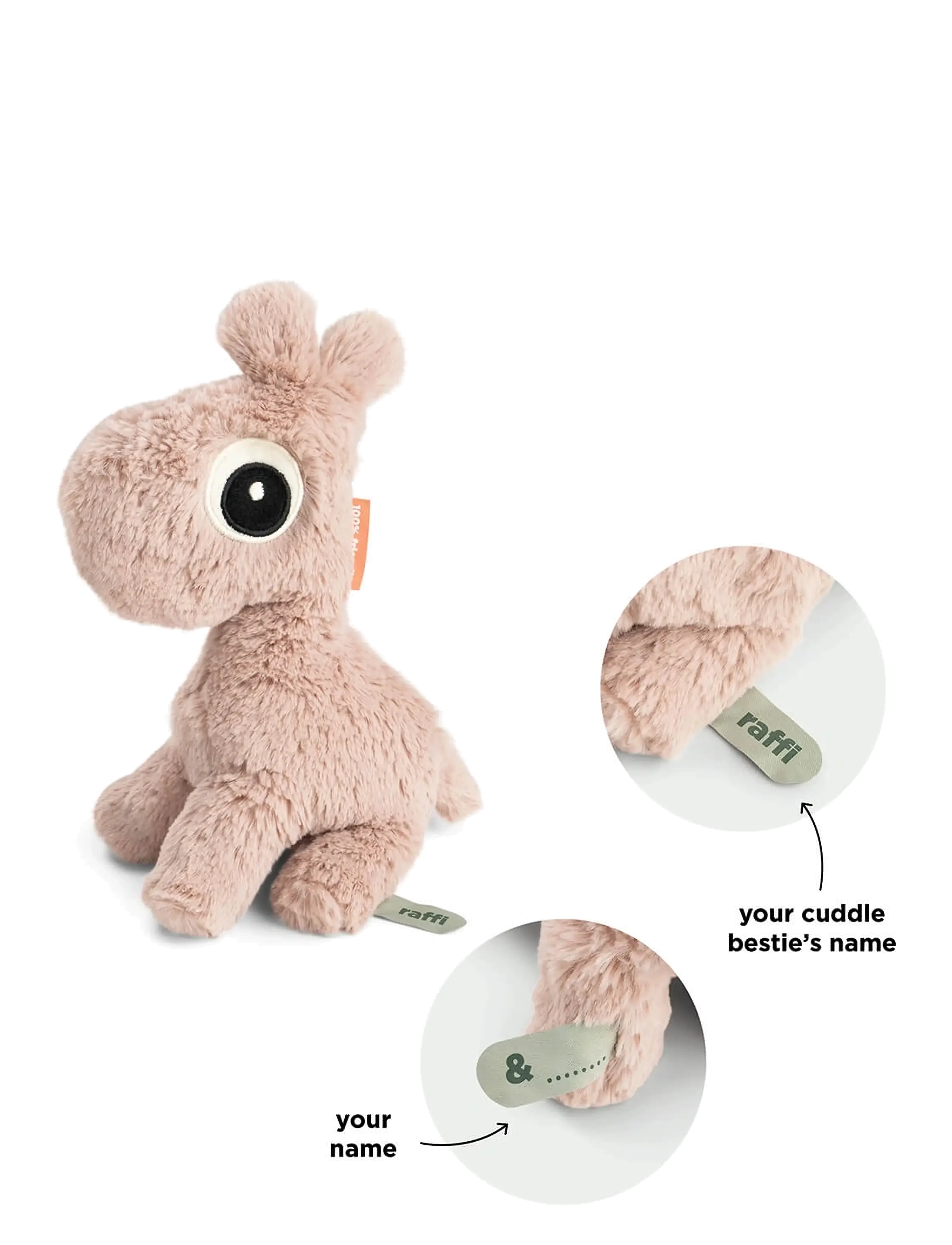 Done by Deer - Cuddle bestie Raffi Powder 26 cm - pliušiniai gyvūnai - powder - 2