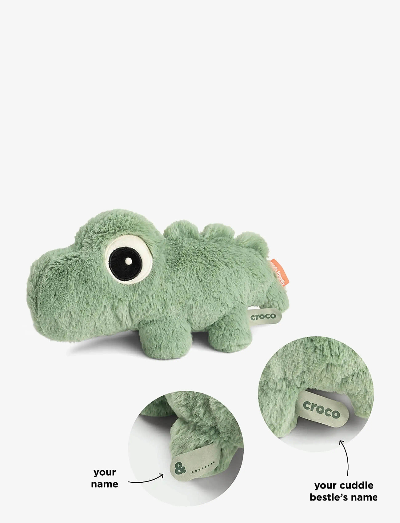 Done by Deer - Cuddle bestie Croco Green 28 cm - kuscheltiere - green - 2