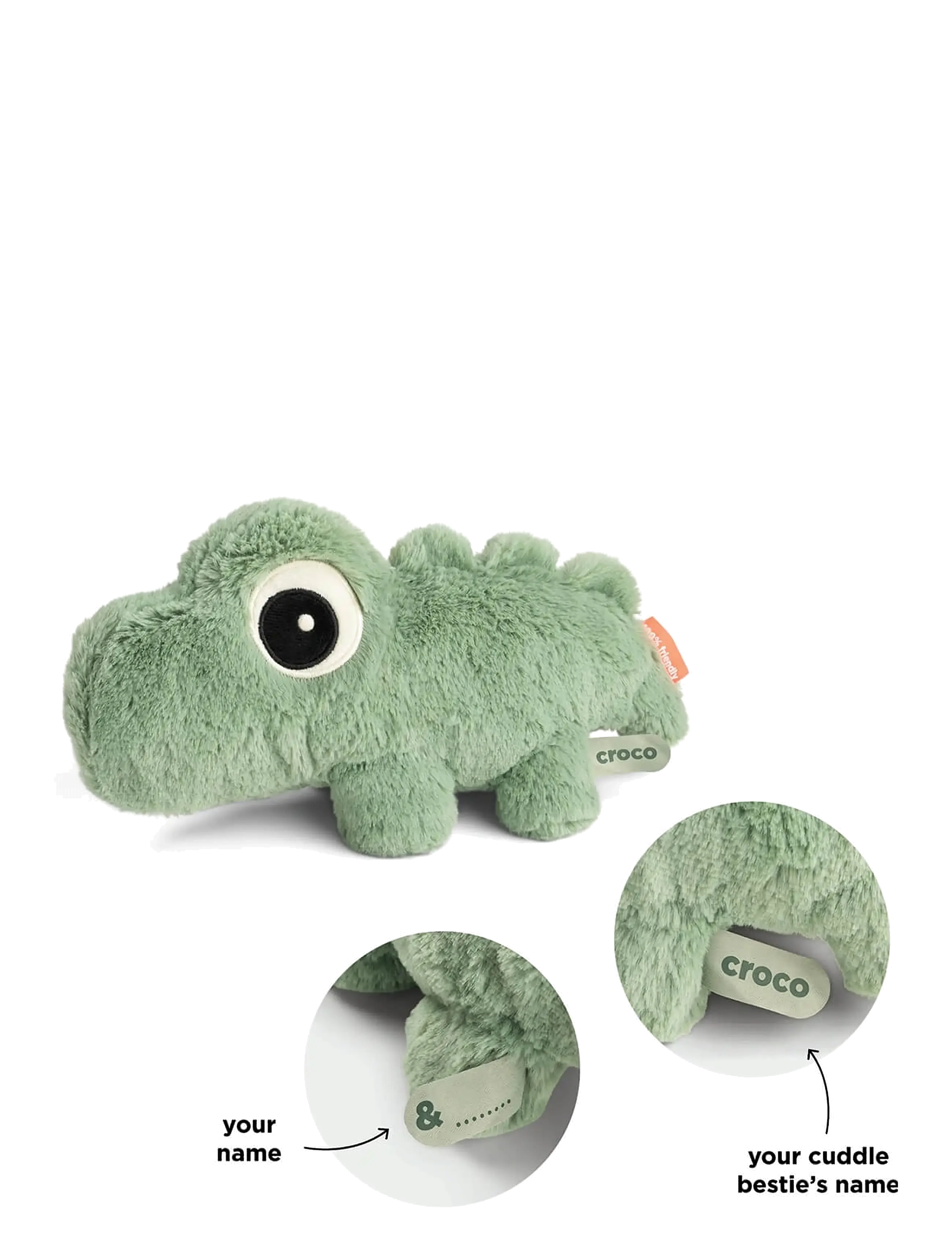 Done by Deer - Cuddle bestie Croco Green 28 cm - green - 2