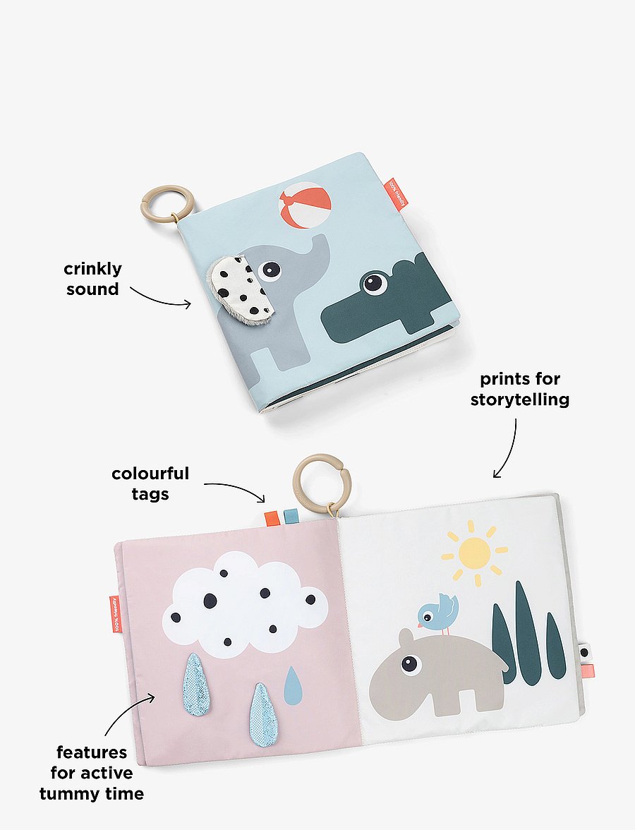 Done by Deer - Tummy time soft book Deer friends Colour mix - gagnvirk leikföng - colour mix - 4