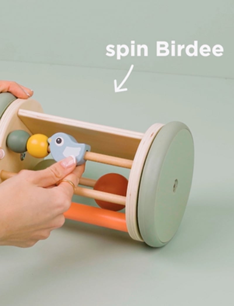 Done by Deer - Rolling activity mirror Birdee Colour mix - interaktiivsed mänguasjad - colour mix - 0