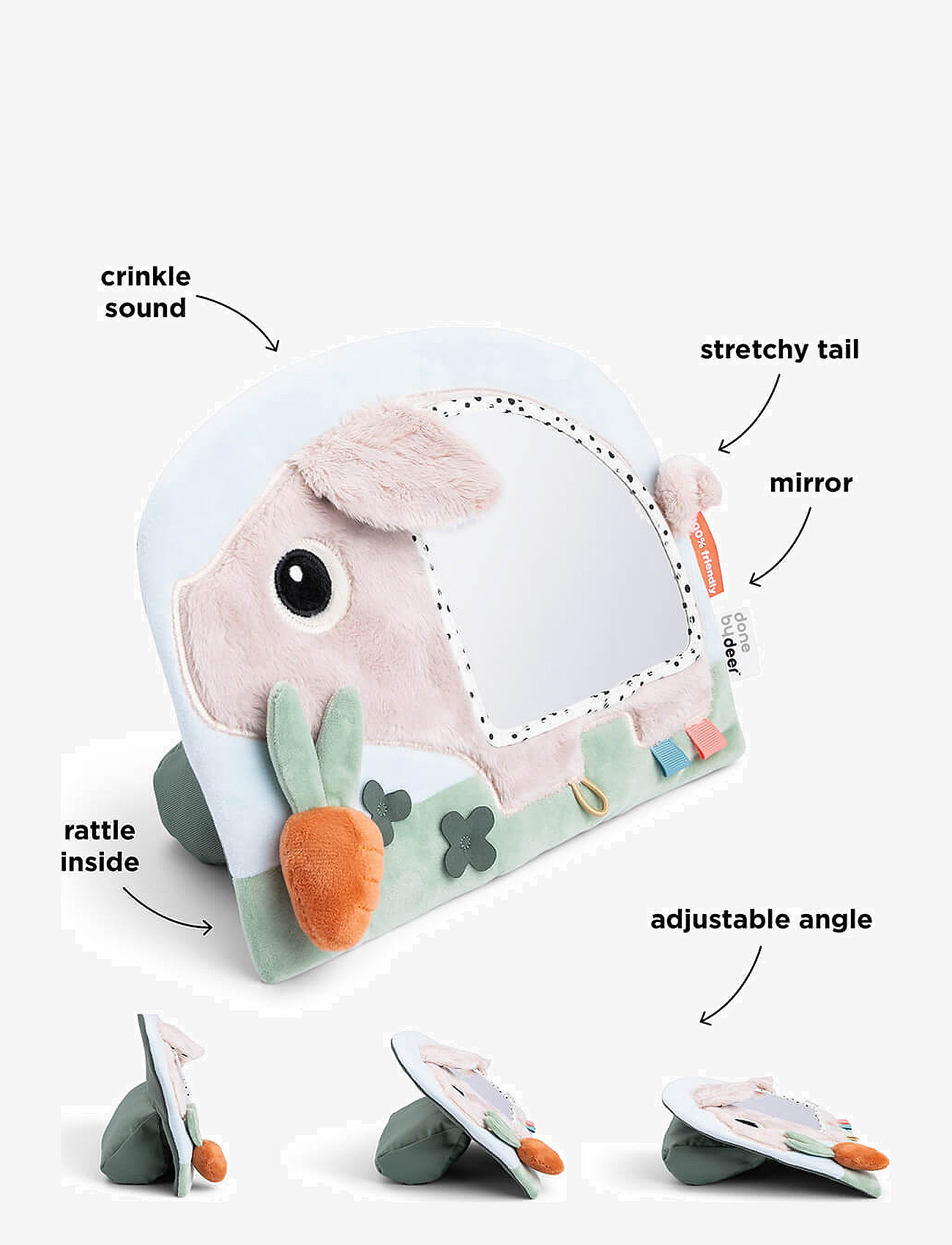 Done by Deer - Activity floor mirror Pigee Colour mix - interactive toys - colour mix - 2