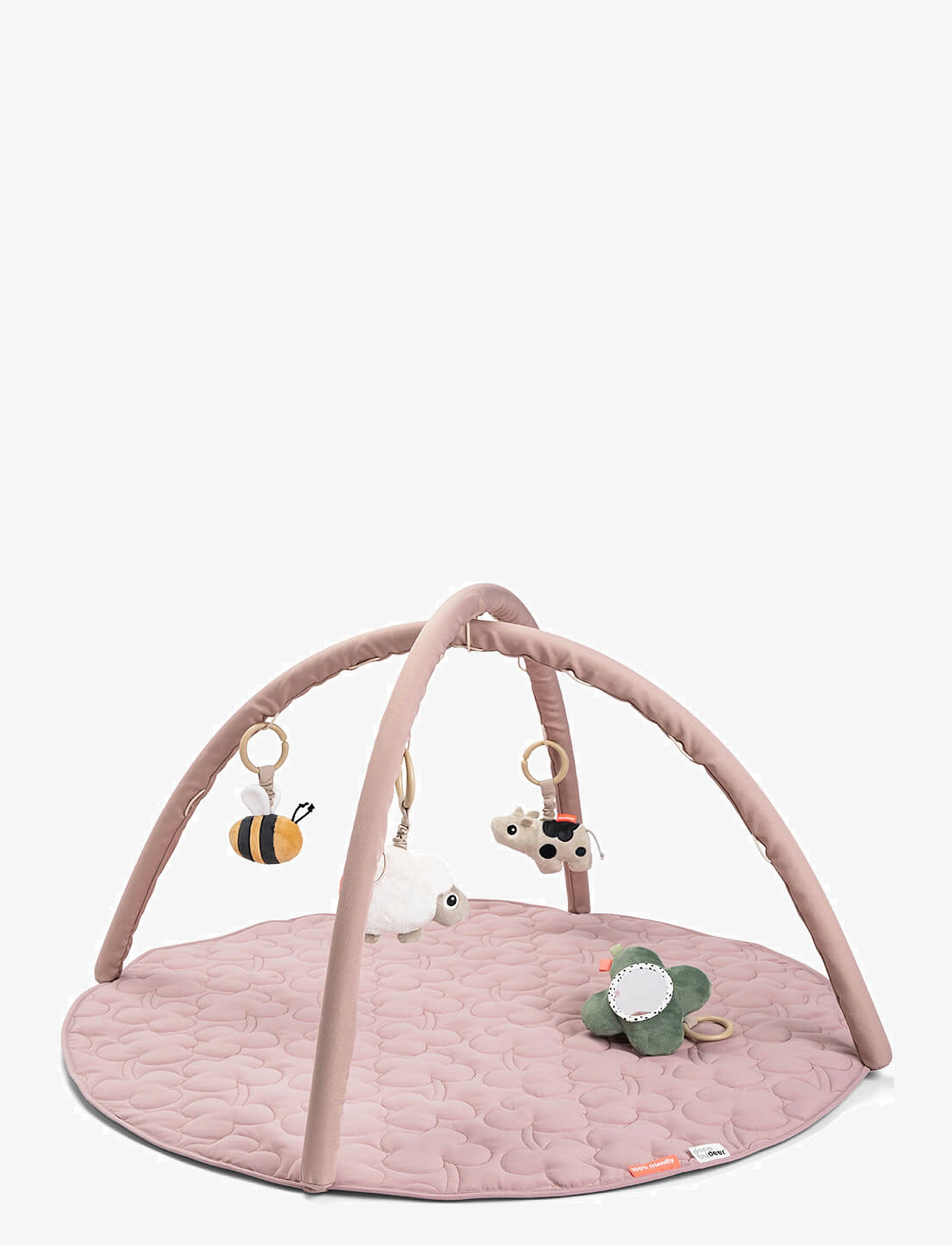 Done by Deer Activity Play Mat Tiny Farm Powder, Ø 90X H 48 cm, Pink, Baby Legetøj > Activity Gyms, Børn