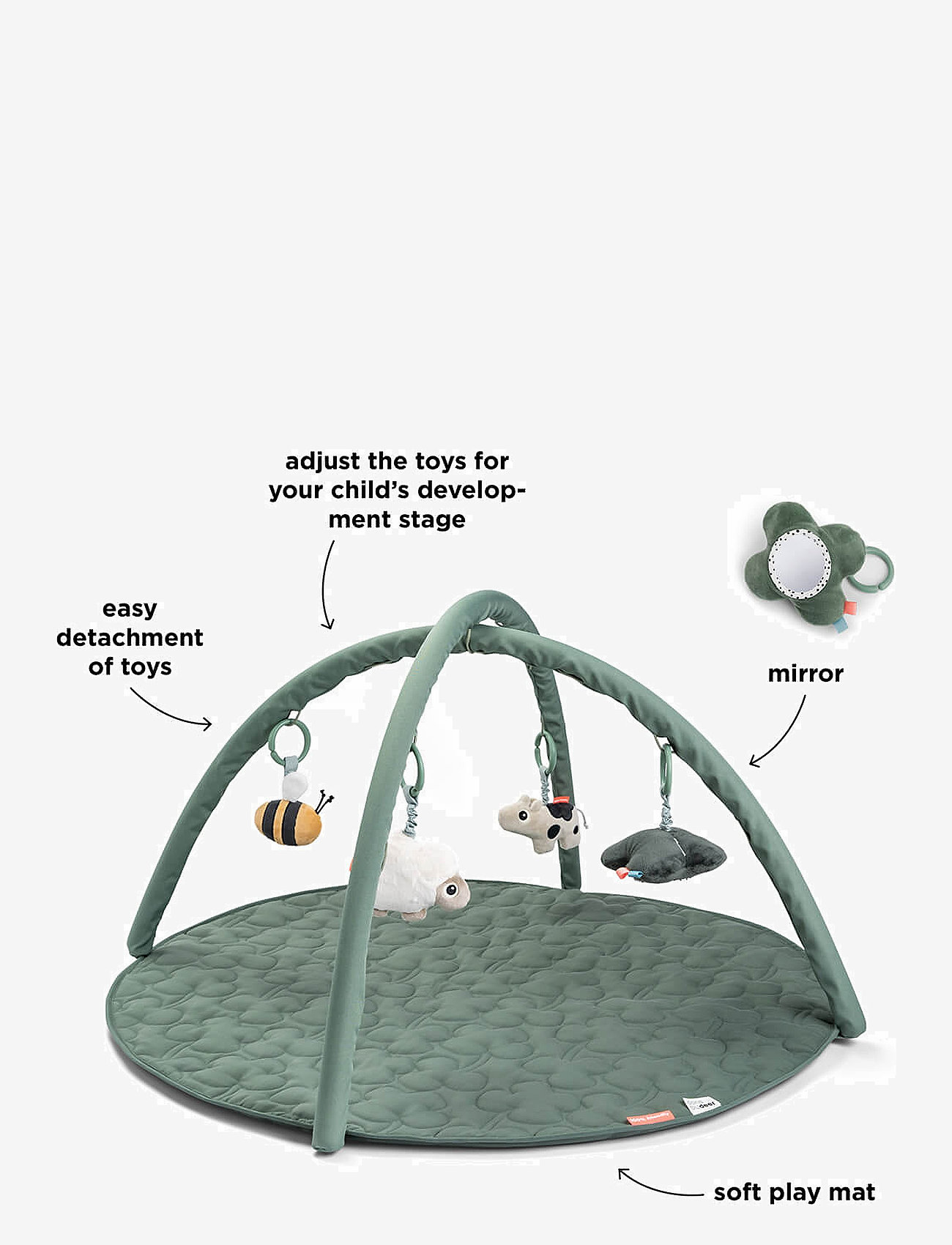 Done by Deer - Activity play mat Tiny farm Green - activity gyms - green - 2