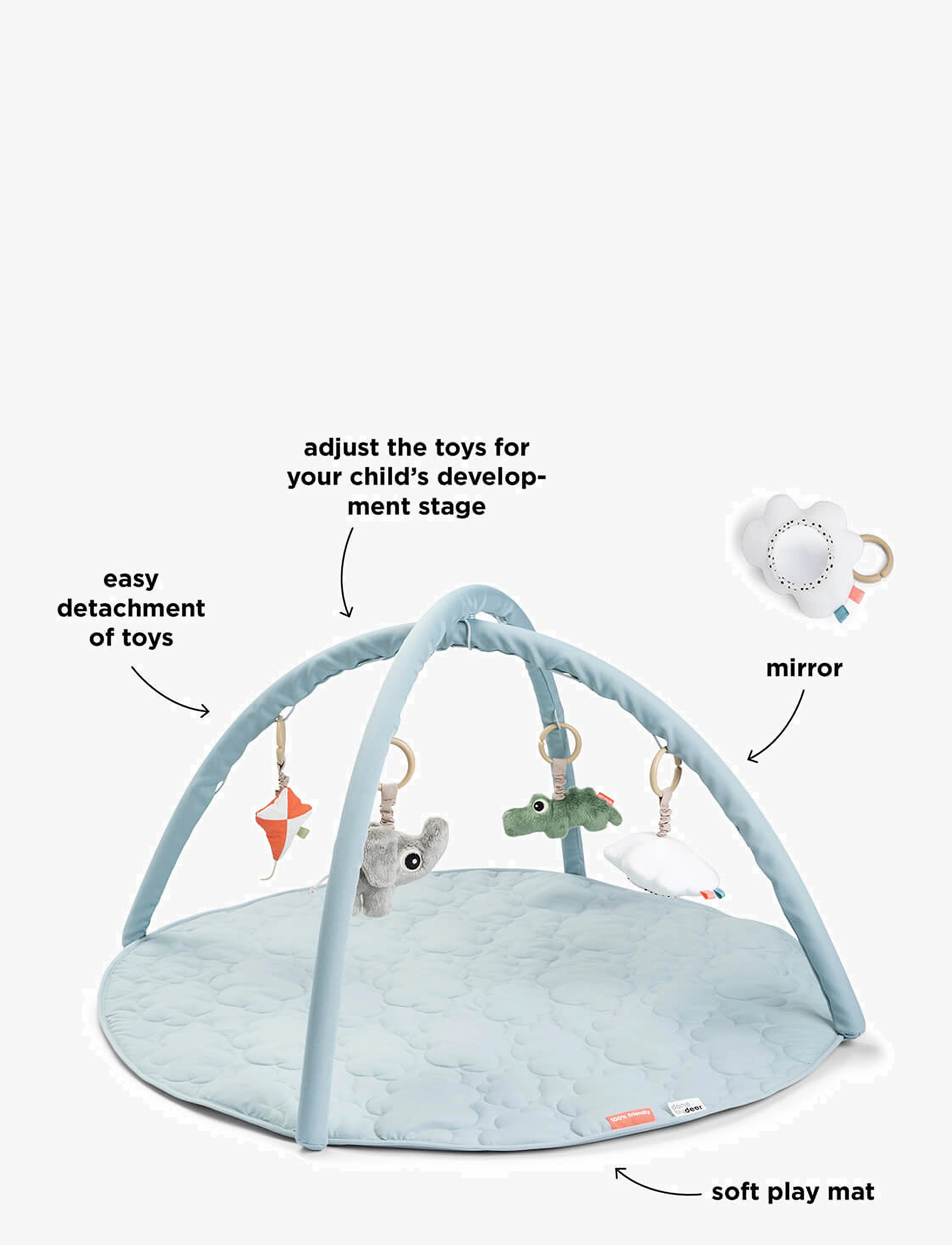 Done by Deer - Activity play mat Playground Blue - aktivitetssentre - blue - 2