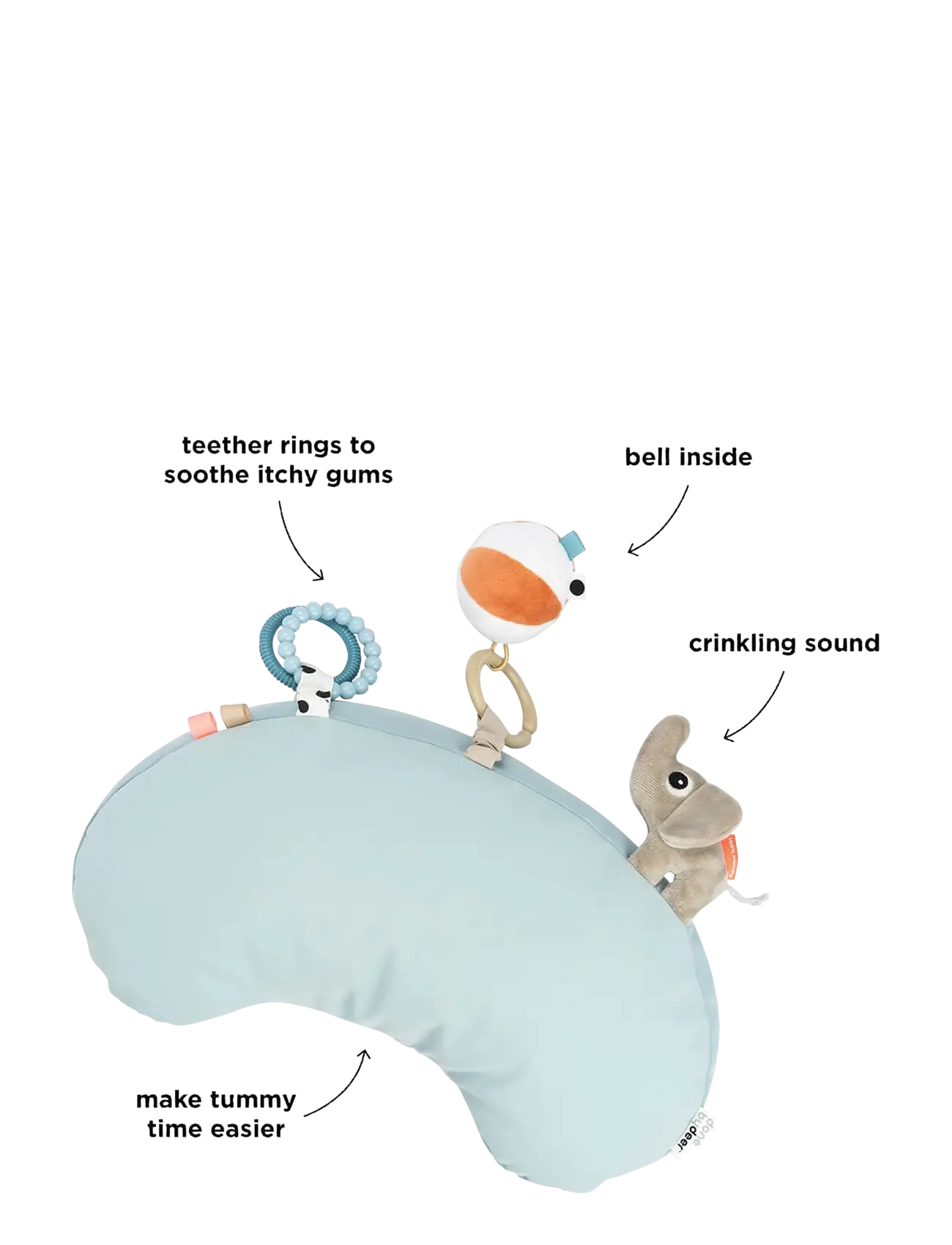 Done by Deer - Tummy time activity pillow Playground Blue - smábarnaleikvellir og leikmottur - blue - 2