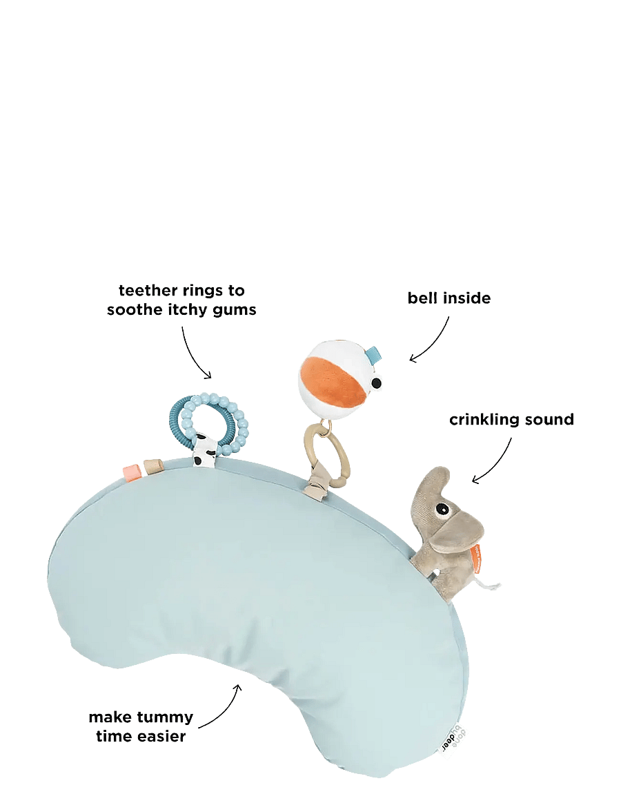 Done by Deer - Tummy time activity pillow Playground Blue - smábarnaleikvellir og leikmottur - blue - 2