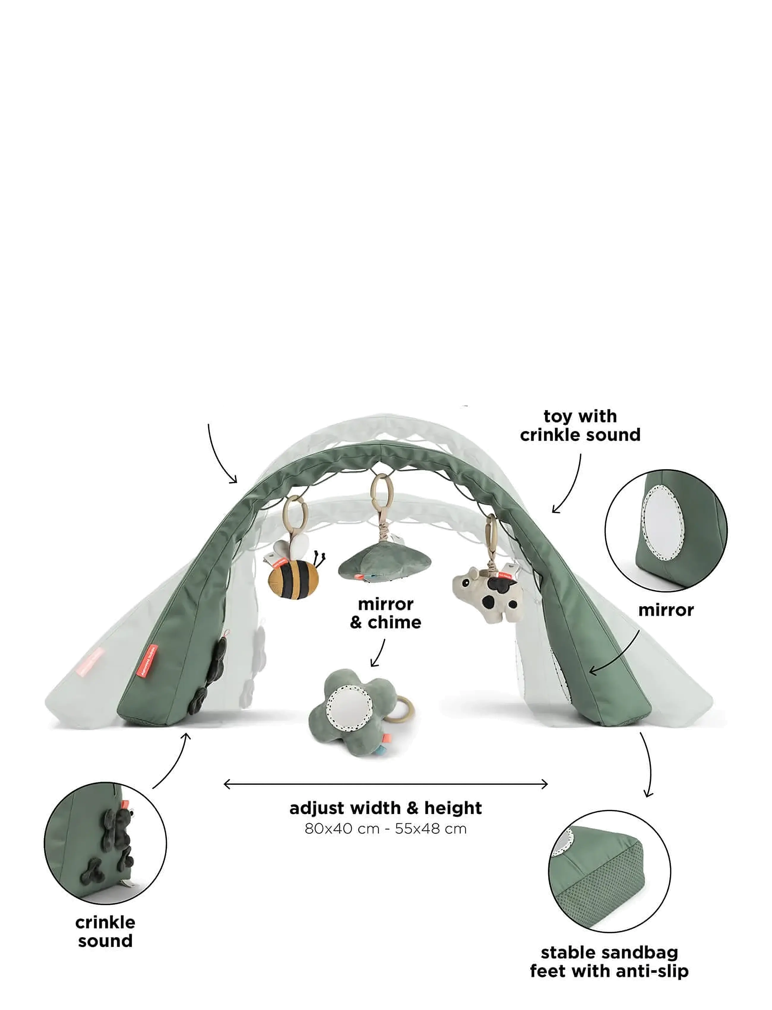 Done by Deer - Activity gym Tiny farm Green - leikkimatot & leikkialustat - green - 3