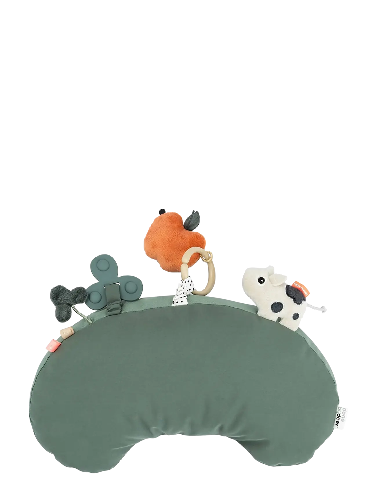 Done by Deer - Tummy time activity pillow Tiny farm Green - baby toys - green - 1