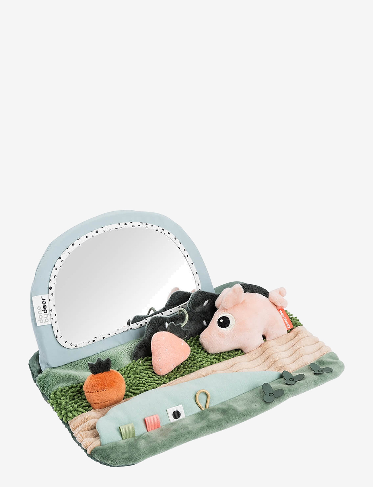 Done by Deer - Tummy time sensory mirror Tiny farm Colour mix - spielbögen - colour mix - 0