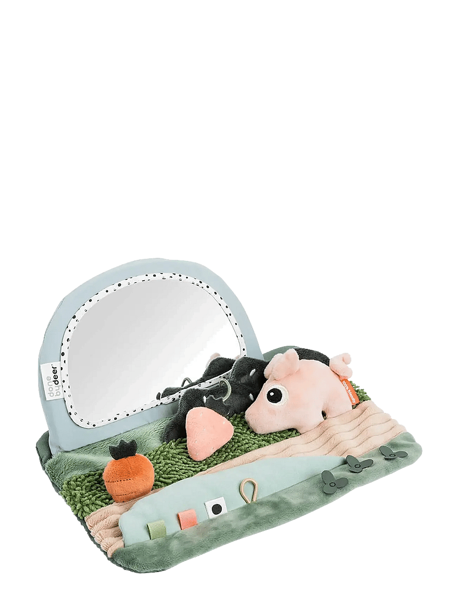 Done by Deer - Tummy time sensory mirror Tiny farm Colour mix - spielbögen & spielmatten - colour mix - 0