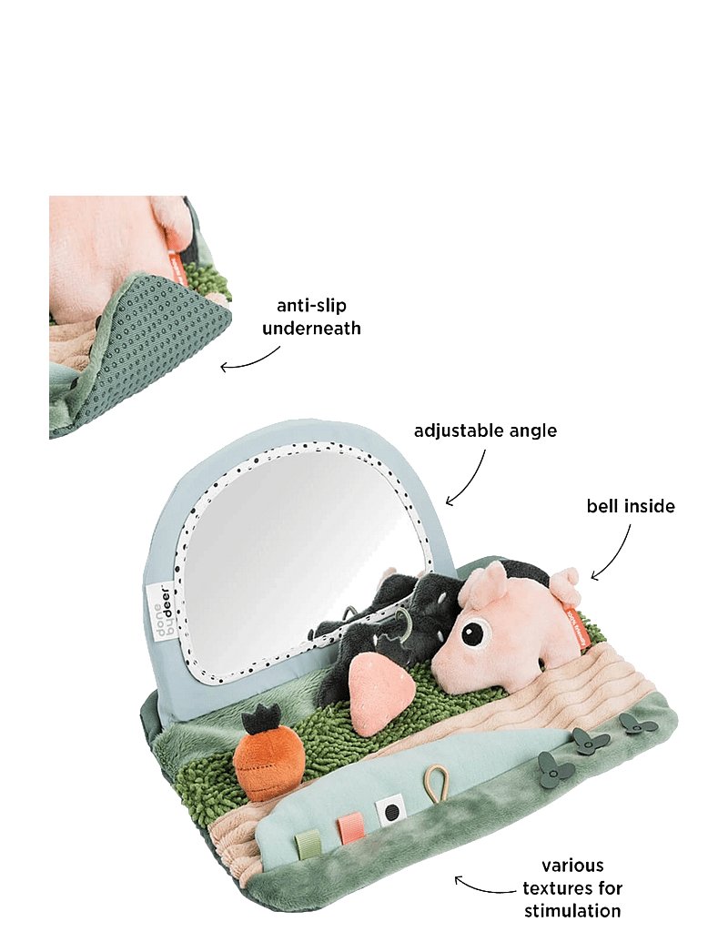 Done by Deer - Tummy time sensory mirror Tiny farm Colour mix - spielbögen - colour mix - 2