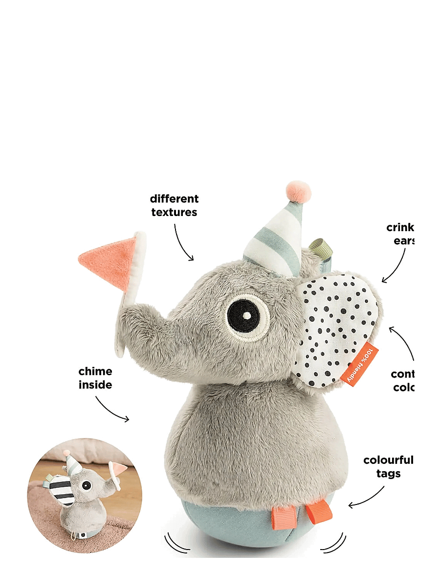 Done by Deer - Tumbler activity toy Elphee Colour mix - kuscheltier mit musik - colour mix - 2
