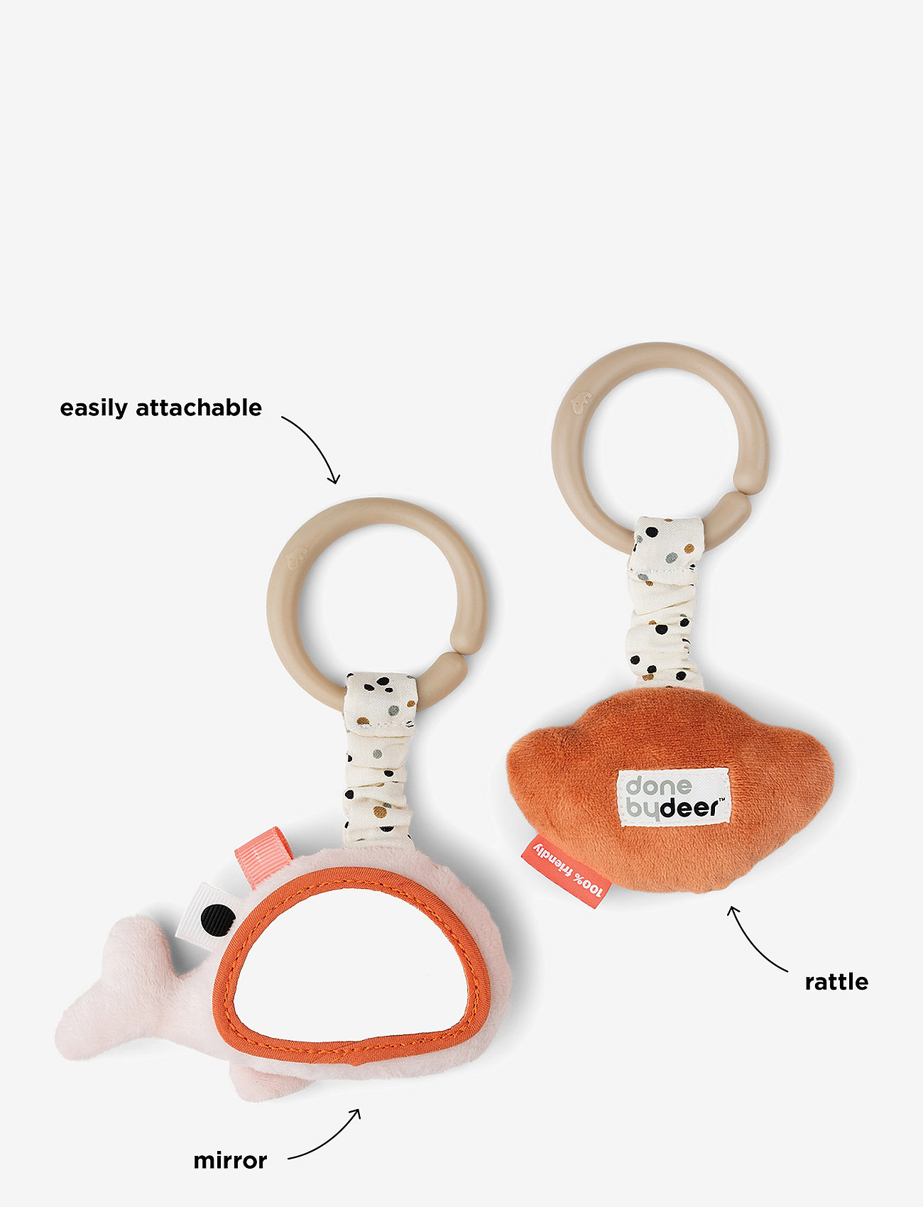 Done by Deer - Hanging activity toy 2 pcs Wally Powder - powder - 2