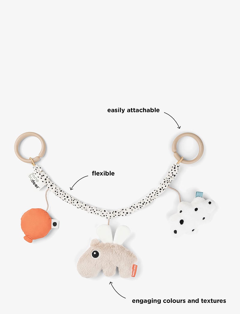 Done by Deer - Pram toy Happy clouds Sand - barnevognslegetøj - sand - 2