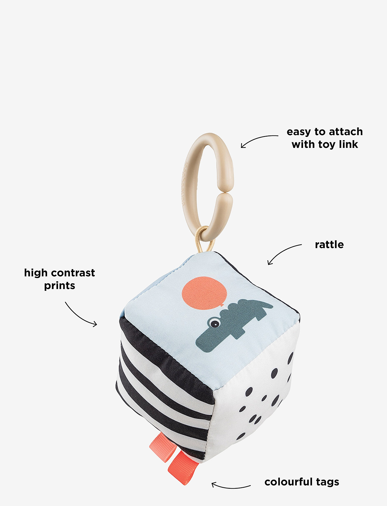 Done by Deer - Contrast baby cube Happy clouds Colour mix - zabawki interaktywne - colour mix - 3