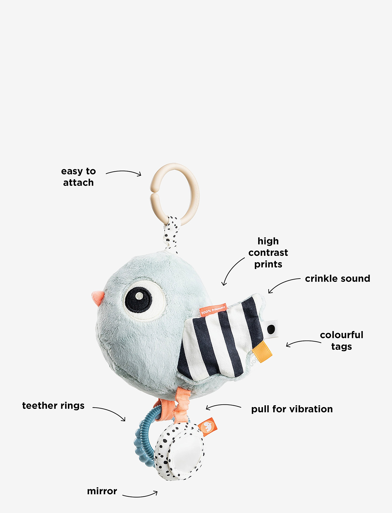 Done by Deer - Activity sensory toy Birdee Blue - interaktiiviset lelut - blue - 3