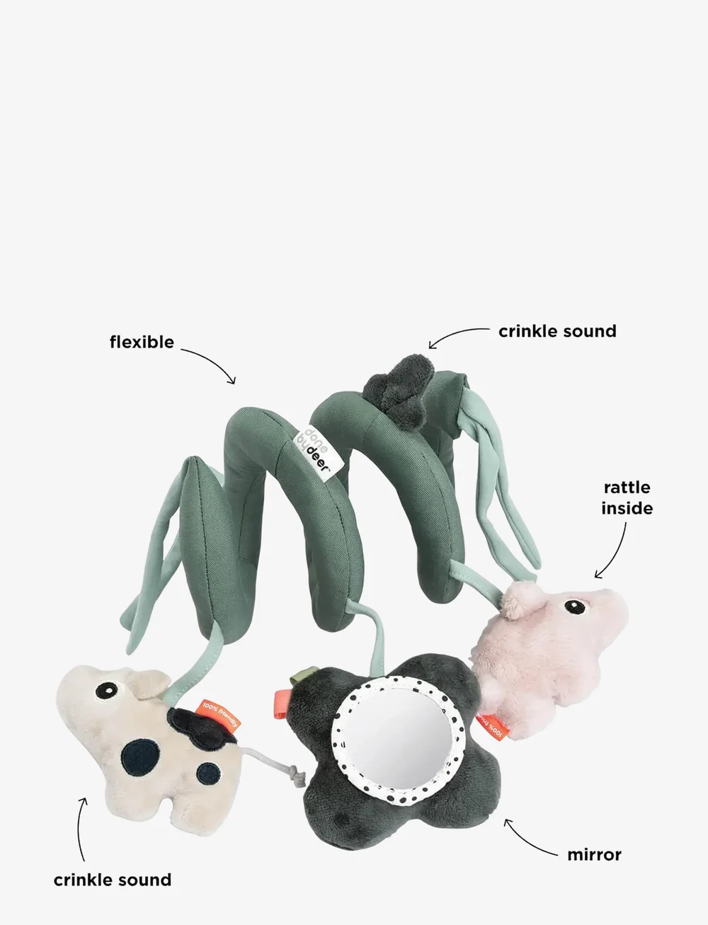 Done by Deer - Activity spiral Tiny farm Green - kinderwagen-spielzeug - green - 3