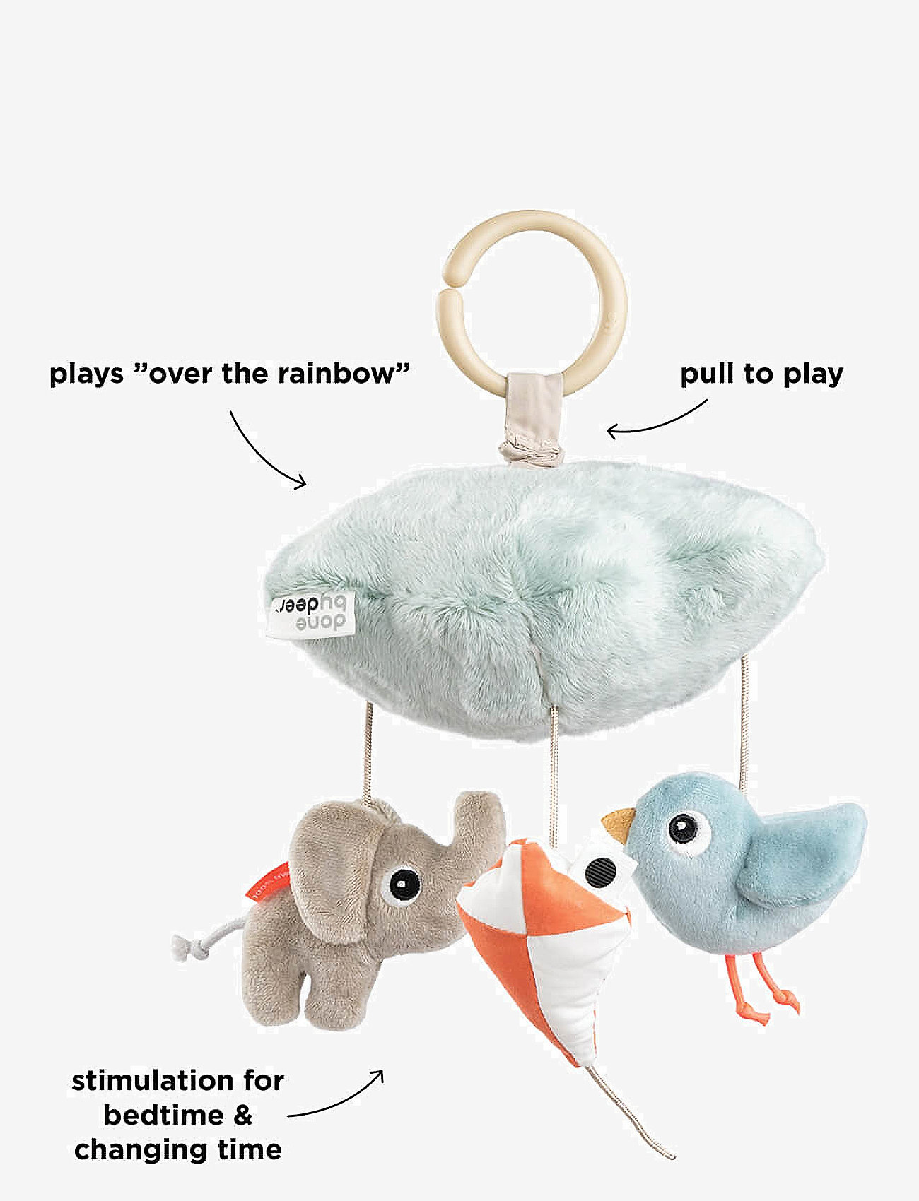 Done by Deer - Musical mobile Playground Blue - sova - blue - 1