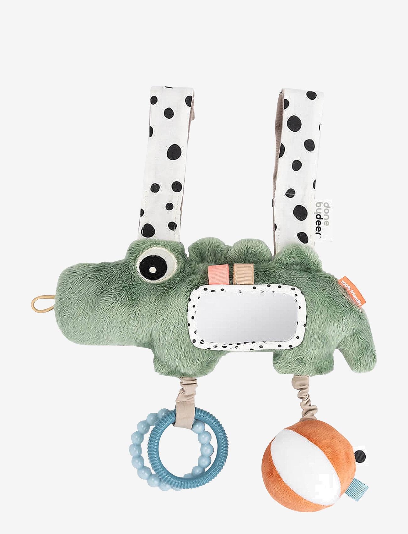 Done by Deer - Hanging activity toy Croco Green - stroller toys - green - 0