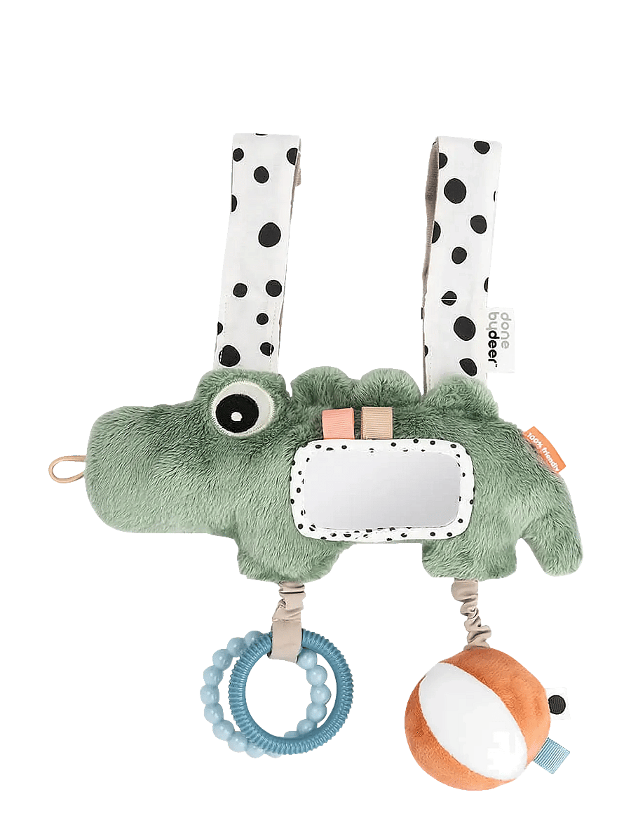 Done by Deer - Hanging activity toy Croco Green - kinderwagen-spielzeug - green - 0