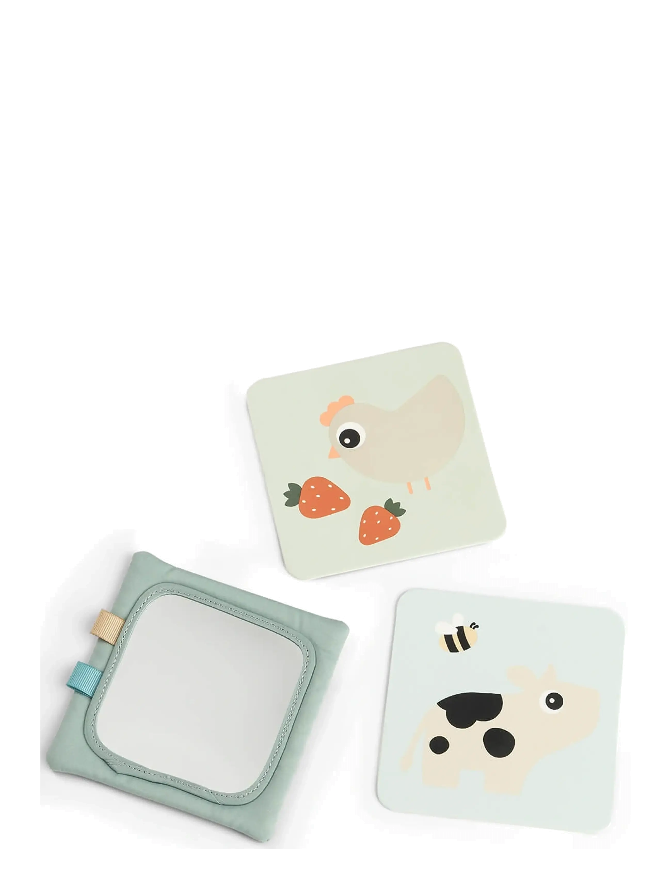 Done by Deer - Baby contrast card holder Tiny farm Green - interaktivt legetøj - green - 2