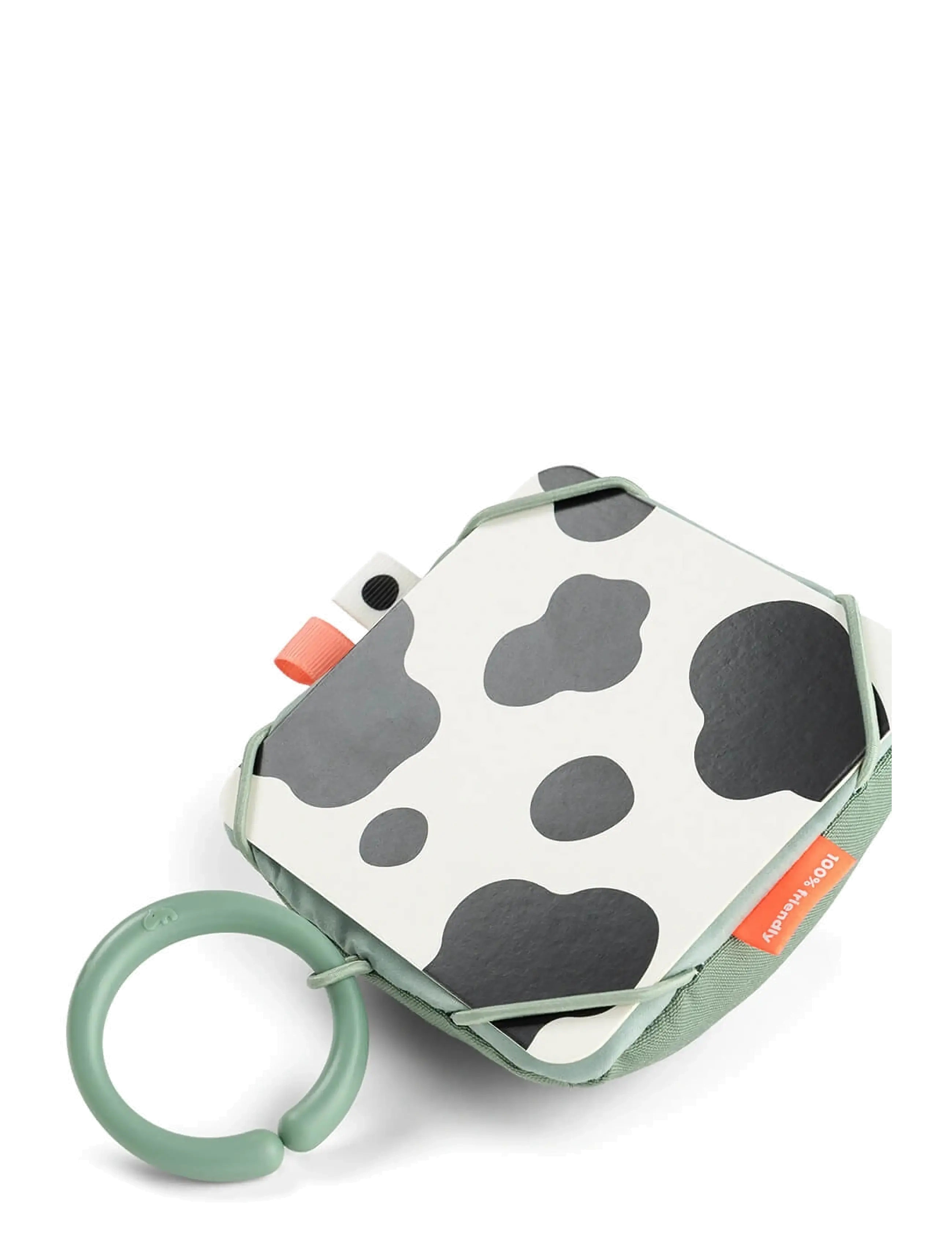 Done by Deer - Baby contrast card holder Tiny farm Green - interaktivt legetøj - green - 4