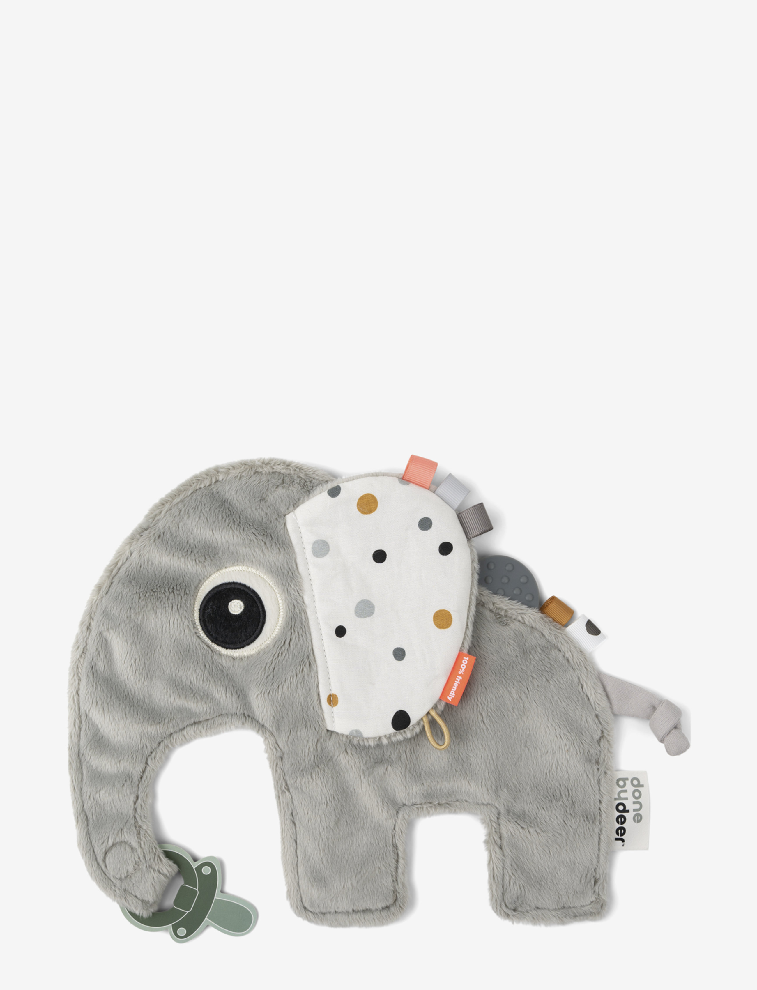 Done by Deer Cozy Friend Elphee Grey, Børn, Elefant Sutteklud, Grå, Str: 25X 20CM