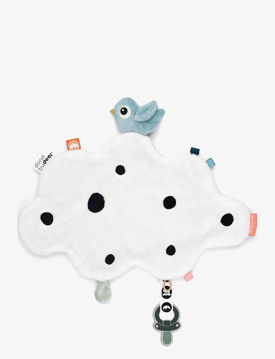 Done by Deer - Comfort blanket Happy clouds Blue - schmusetuch - blue - 1